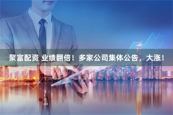 聚富配资 业绩翻倍！多家公司集体公告，大涨！